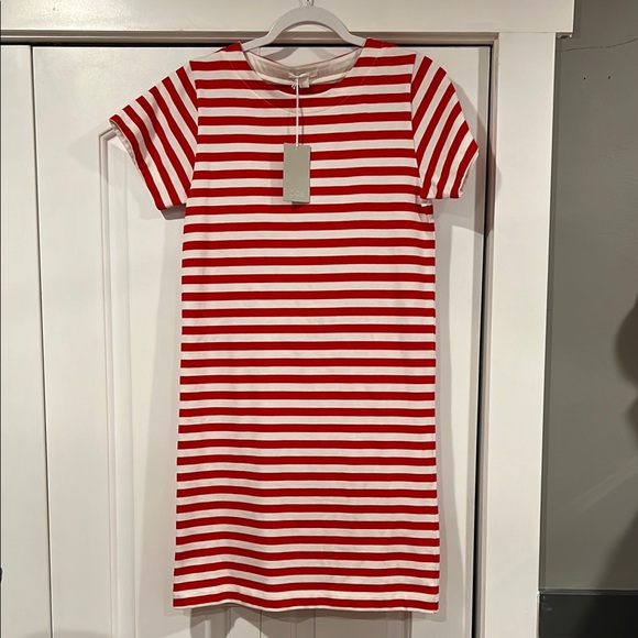 COS Dresses & Skirts - COS Red and White Striped t-shirt Dress‎ small